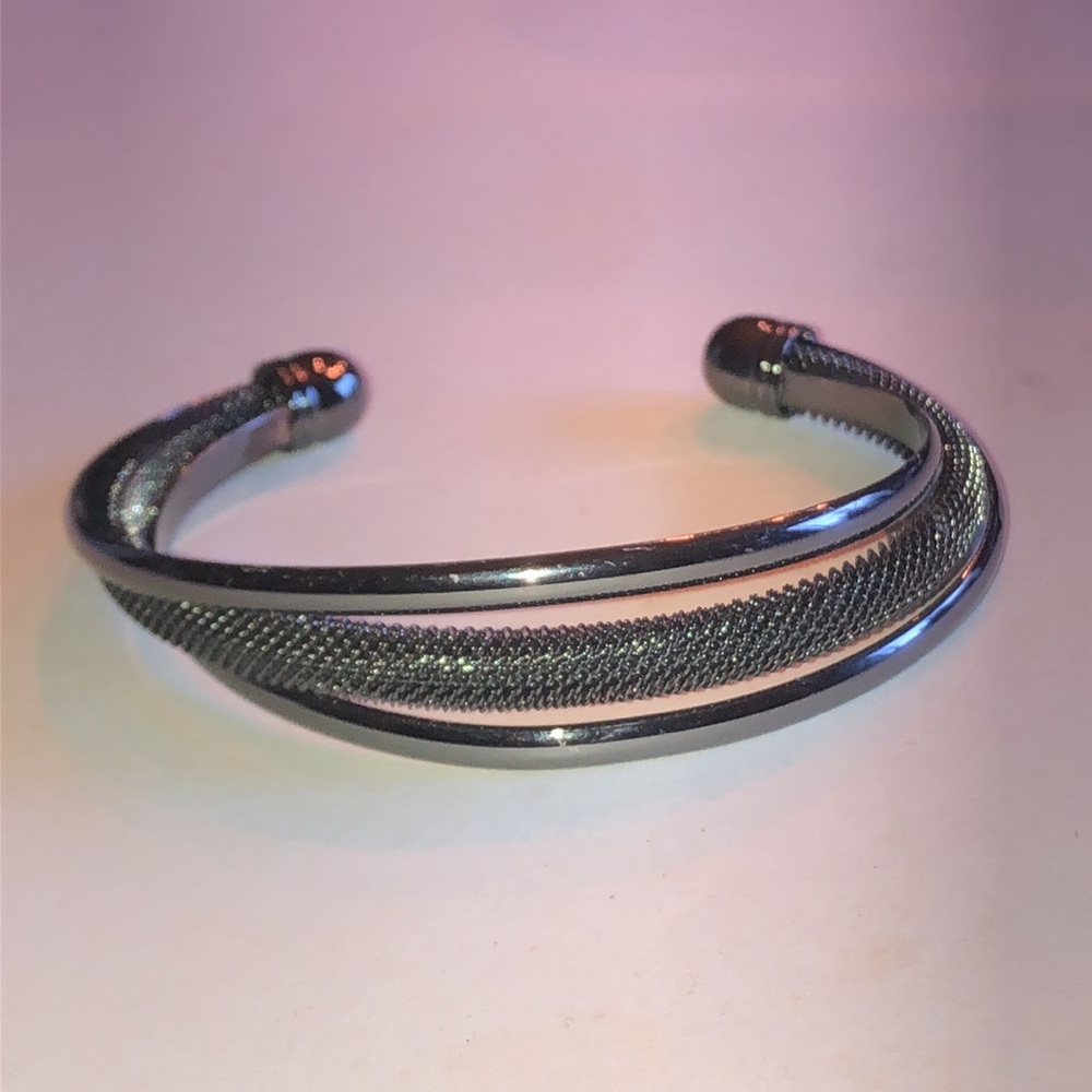 Black Double-Row Boho Bangle Bracelet